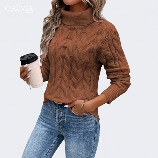 Cristina | Cable-Knit Turtleneck Sweater