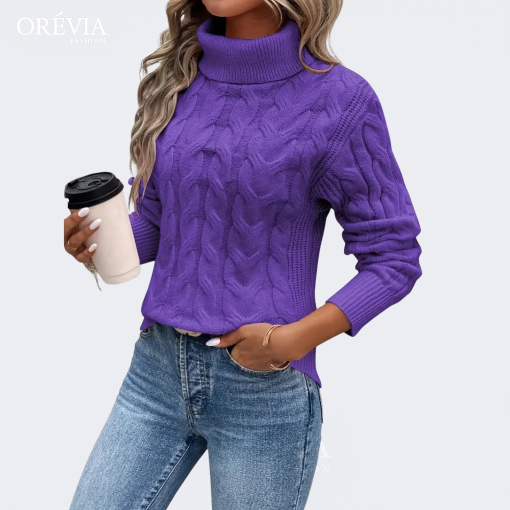Cristina | Cable-Knit Turtleneck Sweater