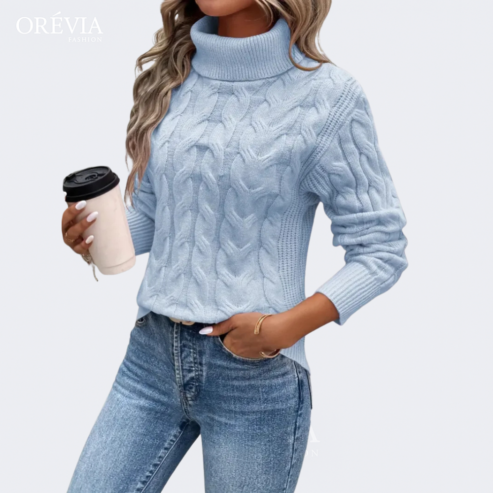Cristina | Cable-Knit Turtleneck Sweater