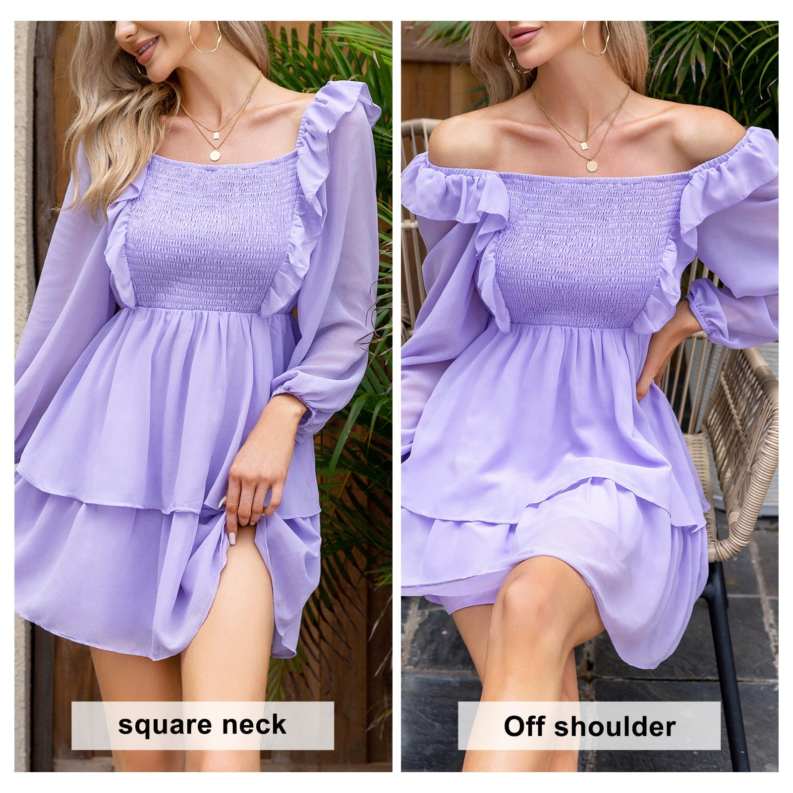 Exlura | Smocked Ruffle Mini Dress