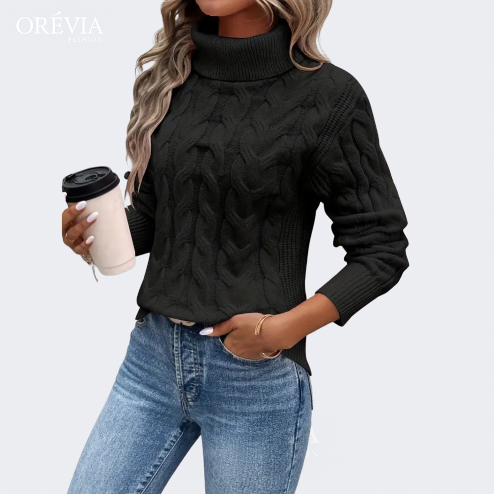 Cristina | Cable-Knit Turtleneck Sweater
