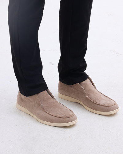 High suede loafers