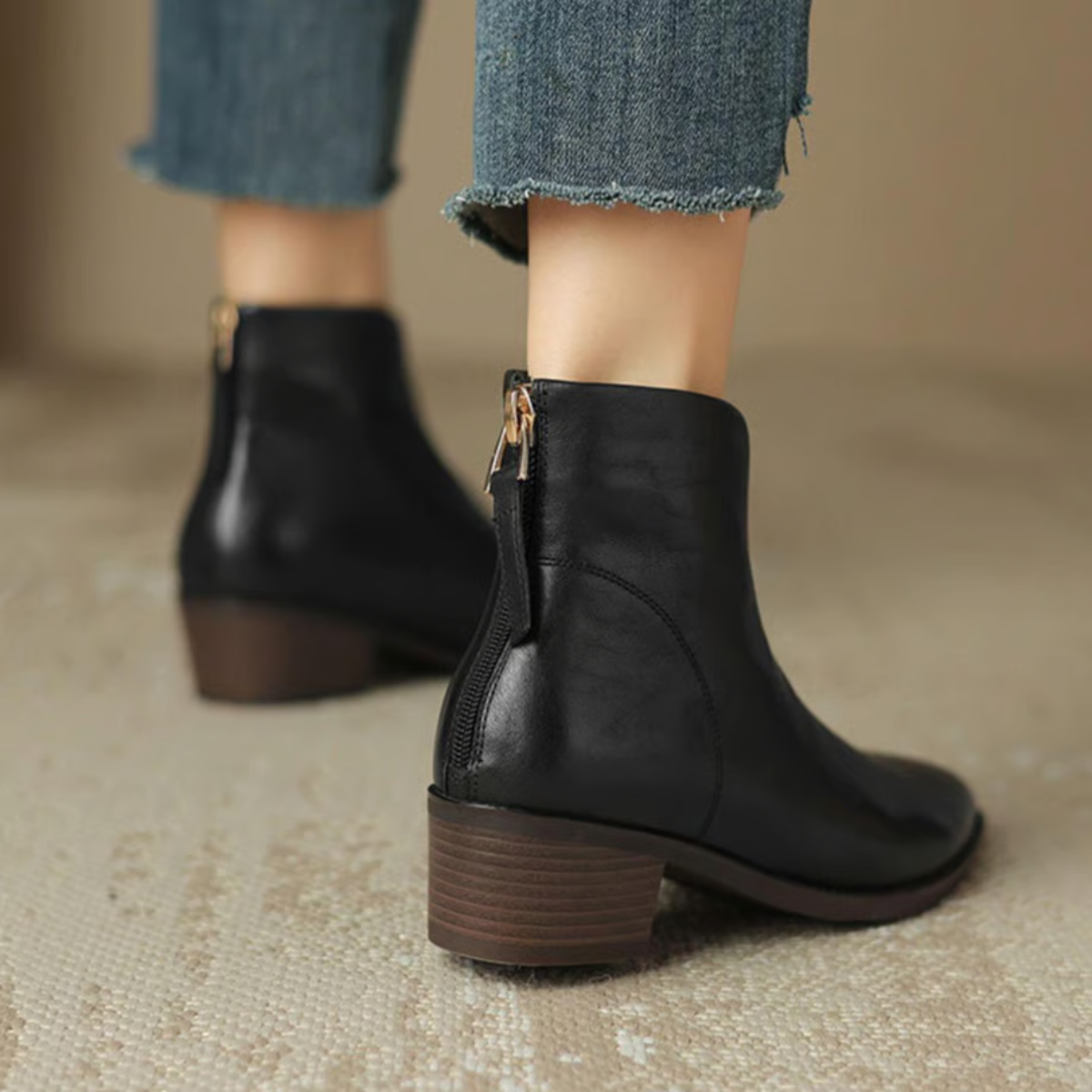 Anita | Luxury ankle boots with low heels