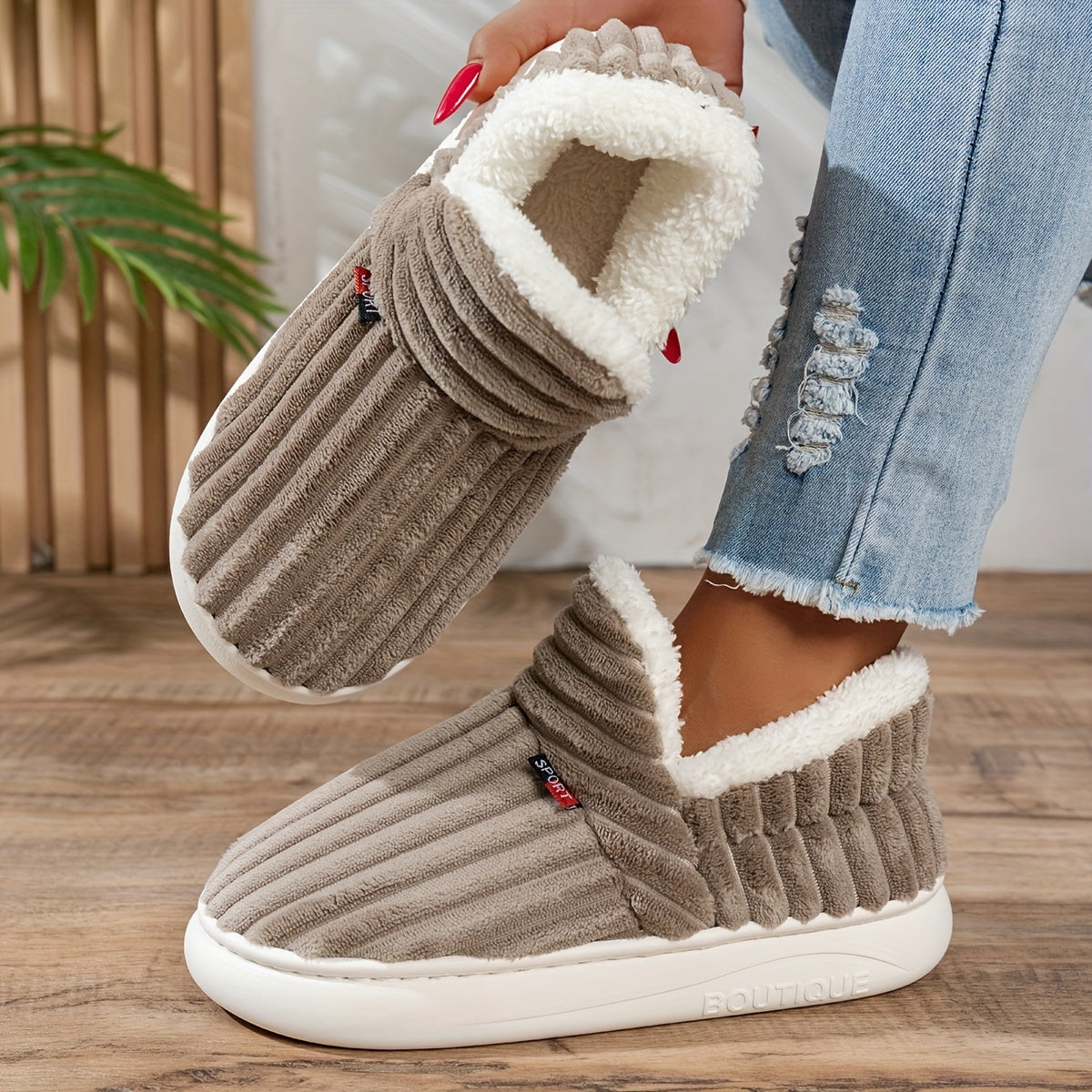 The Cozy Step plush slippers