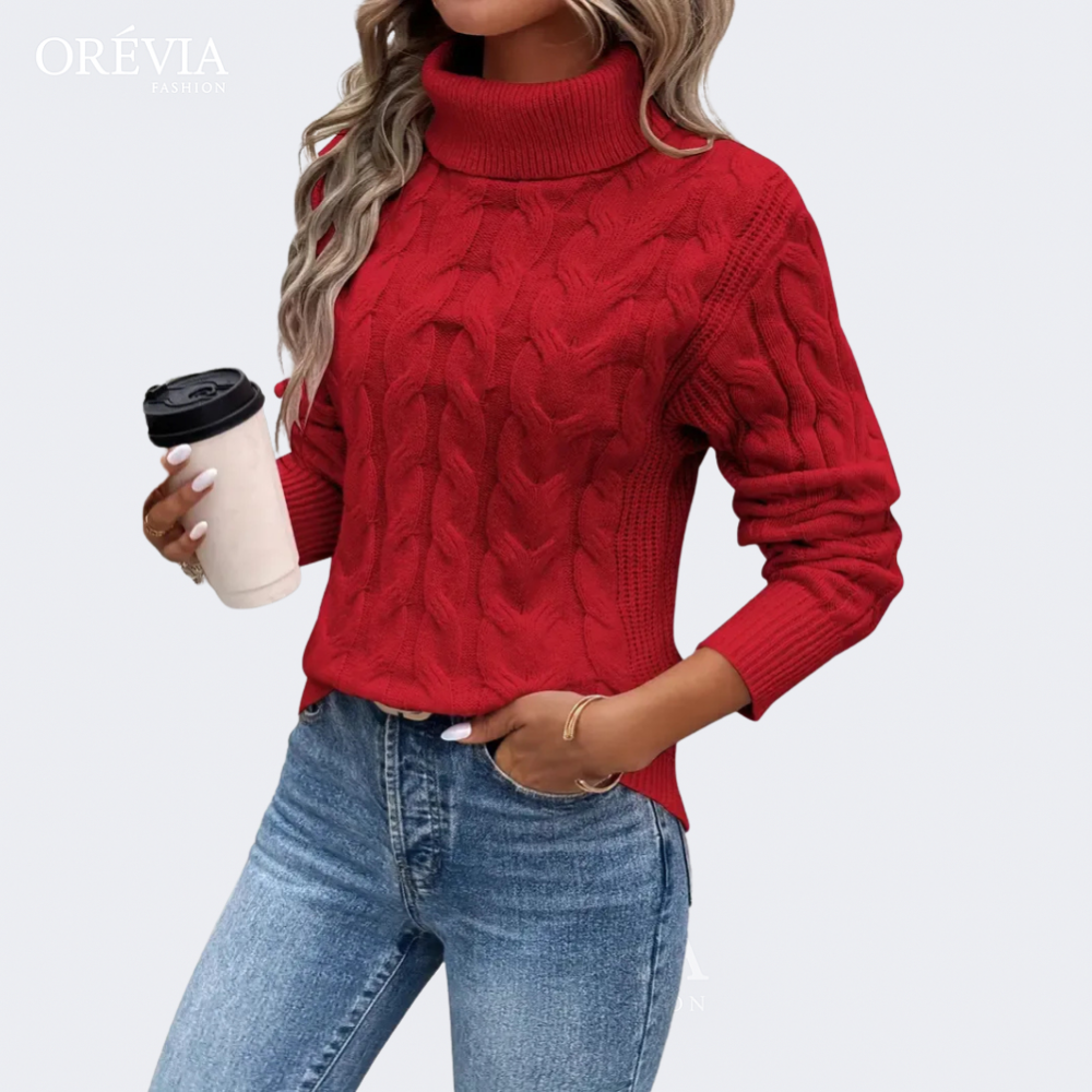 Cristina | Cable-Knit Turtleneck Sweater