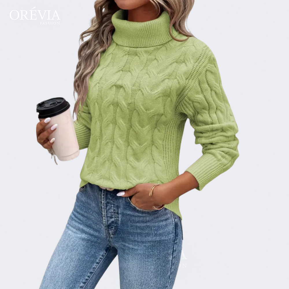 Cristina | Cable-Knit Turtleneck Sweater