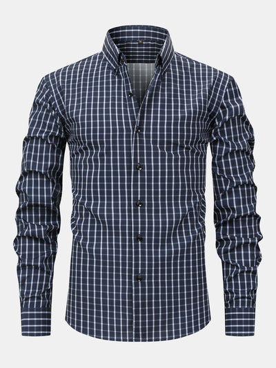 William Checkered long-sleeved button-down shirt