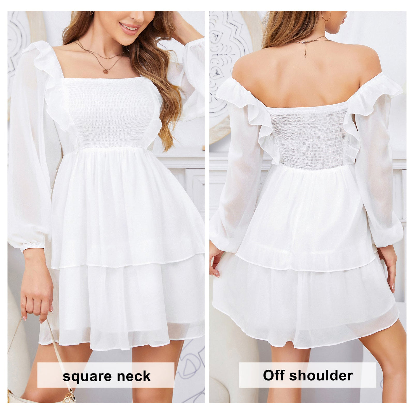 Exlura | Smocked Ruffle Mini Dress