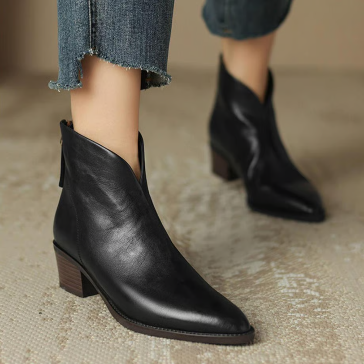 Anita | Luxury ankle boots with low heels