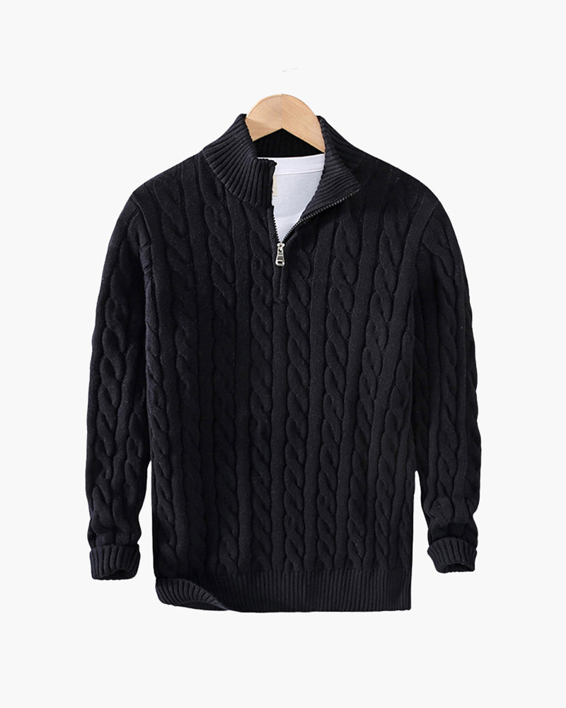 Windhaven Cable knit sweater with zipper