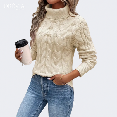 Cristina | Cable-Knit Turtleneck Sweater