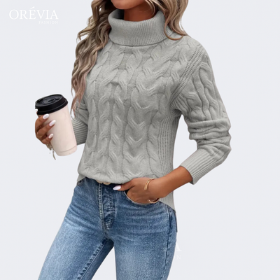 Cristina | Cable-Knit Turtleneck Sweater