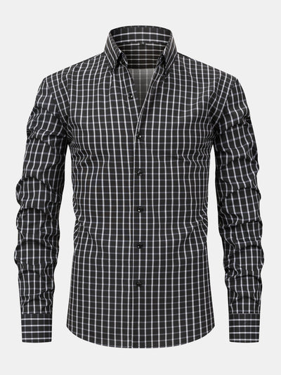 William Checkered long-sleeved button-down shirt