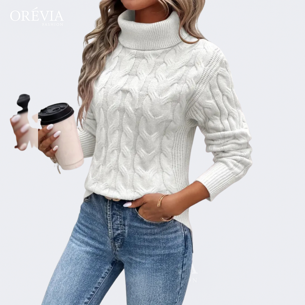 Cristina | Cable-Knit Turtleneck Sweater