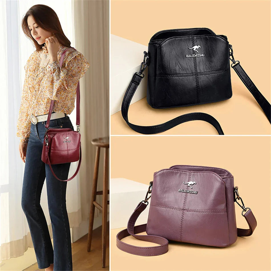 Elegant Embroidered Leather Tote and Crossbody Bag for Women