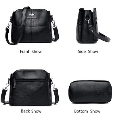 Elegant Embroidered Leather Tote and Crossbody Bag for Women