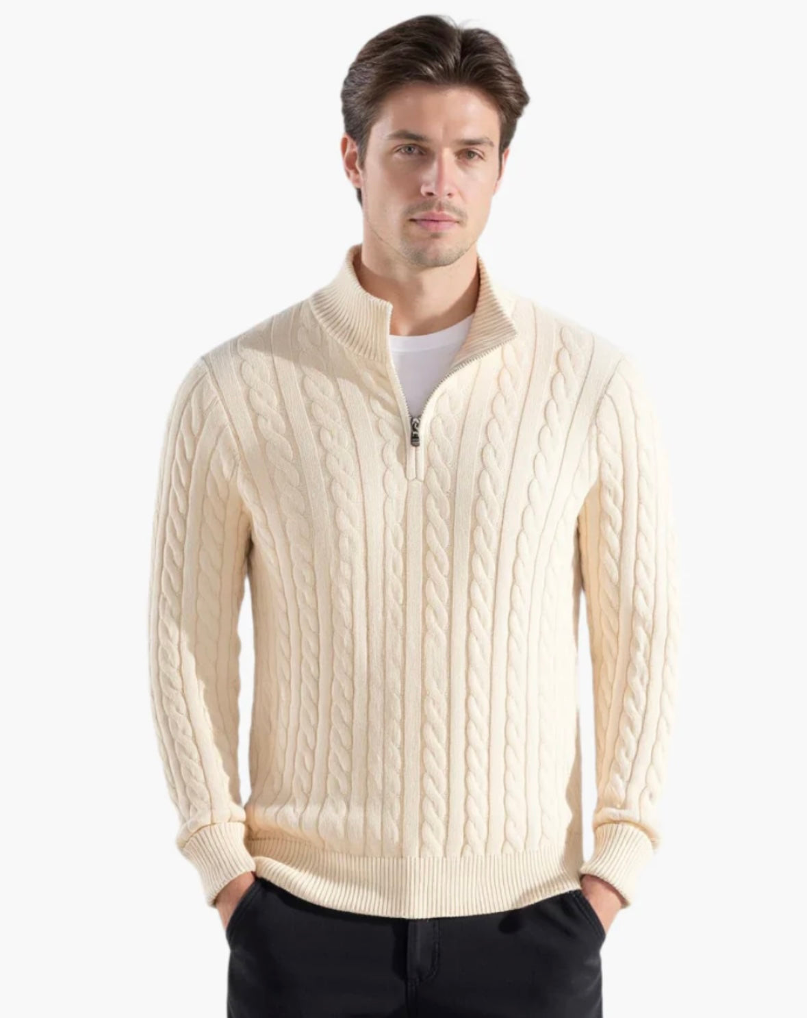 Windhaven Cable knit sweater with zipper