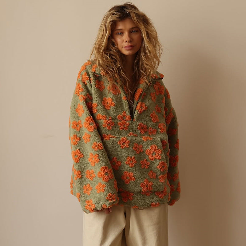Daisy Bloom Fleece Sweater