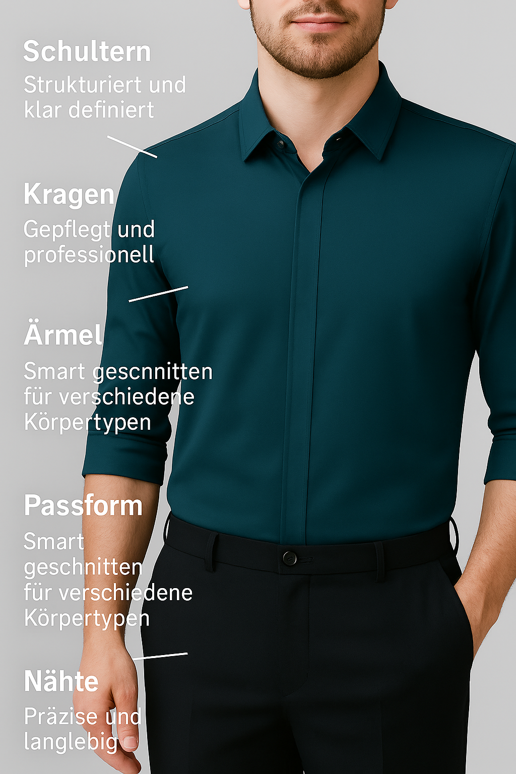 Mitchel | Wrinkle‑Free Stretch Shirt for Men