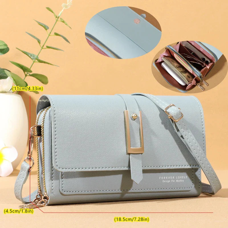 Elegant crossbody shoulder bag for women - Stylish mobile phone and card holder