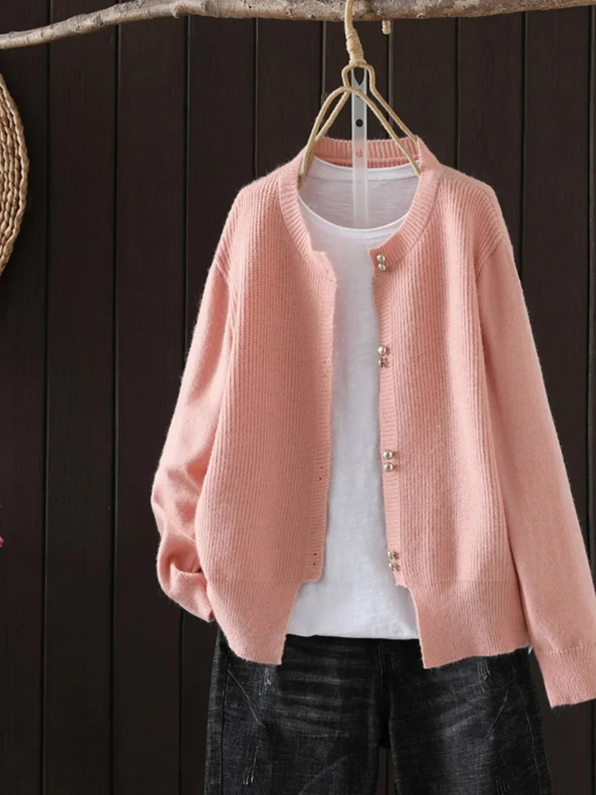 Elara| Pearl-Button Cardigan
