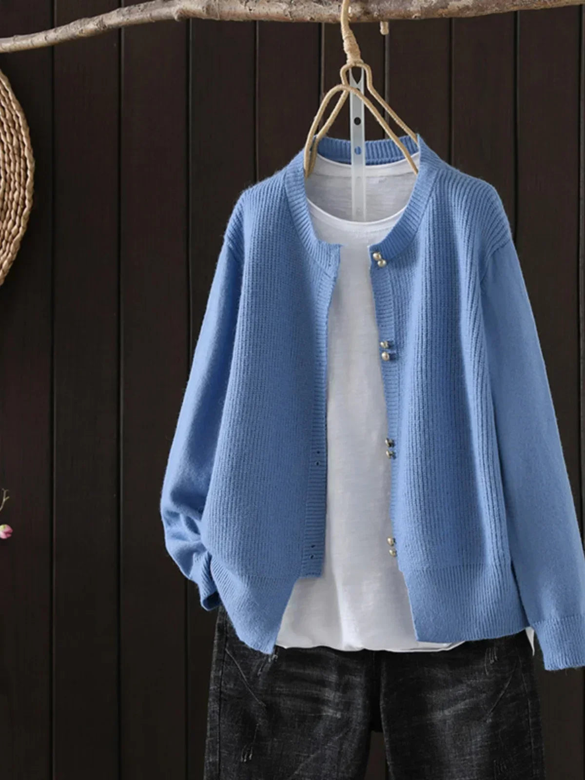 Elara| Pearl-Button Cardigan