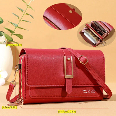 Elegant crossbody shoulder bag for women - Stylish mobile phone and card holder