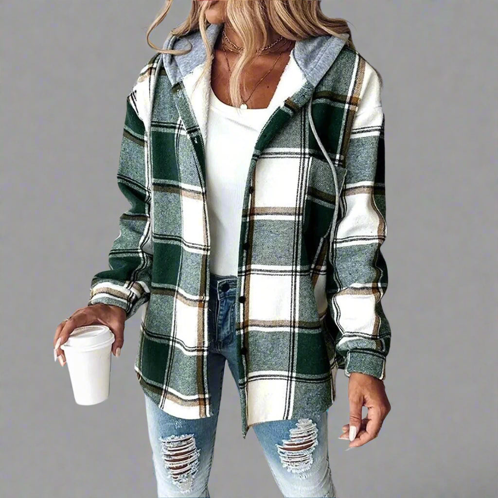 Jemima | Plaid Button-Up Jacket