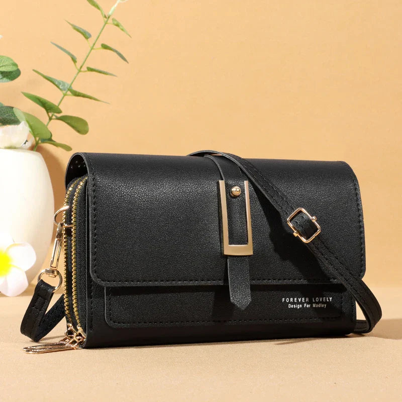 Elegant crossbody shoulder bag for women - Stylish mobile phone and card holder