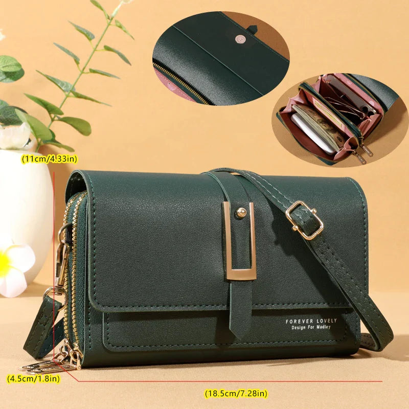 Elegant crossbody shoulder bag for women - Stylish mobile phone and card holder
