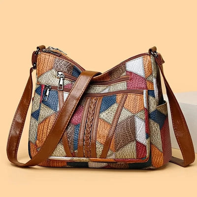 Solara | Leather handbag with mosaic pattern