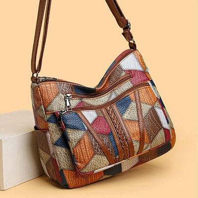 Solara | Leather handbag with mosaic pattern