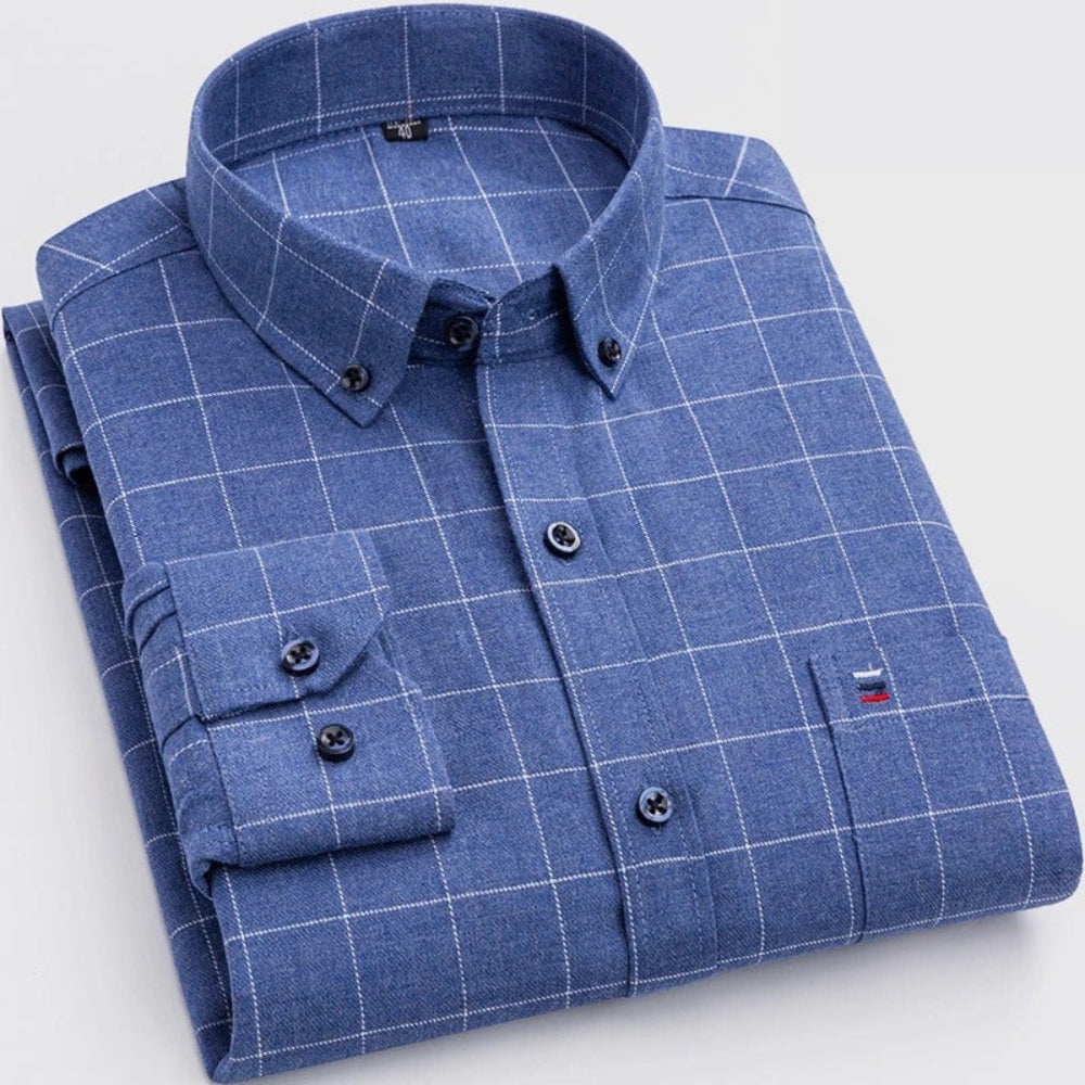 Lars | Elegant Checkered Long-Sleeve Shirt for Men