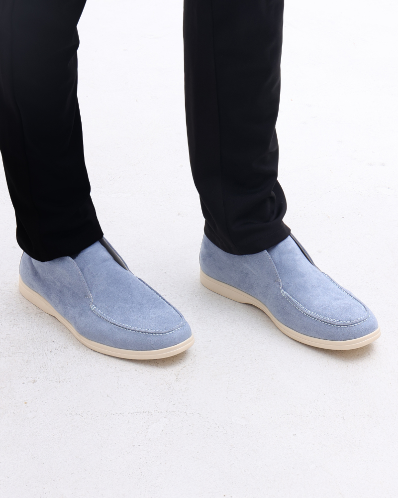 High suede loafers