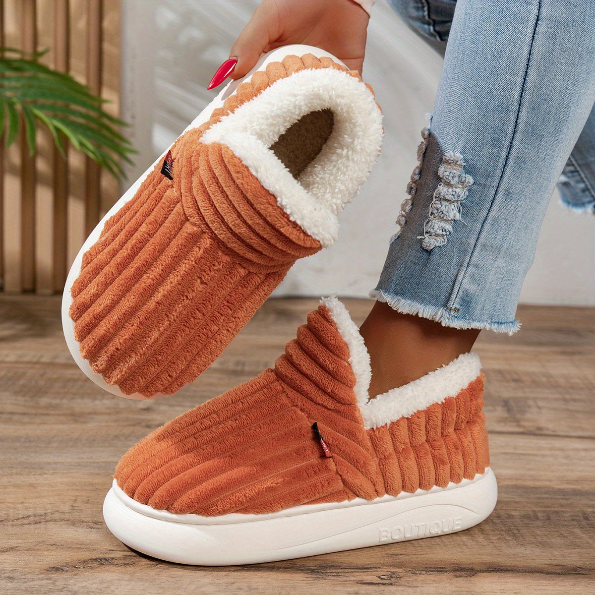 The Cozy Step plush slippers