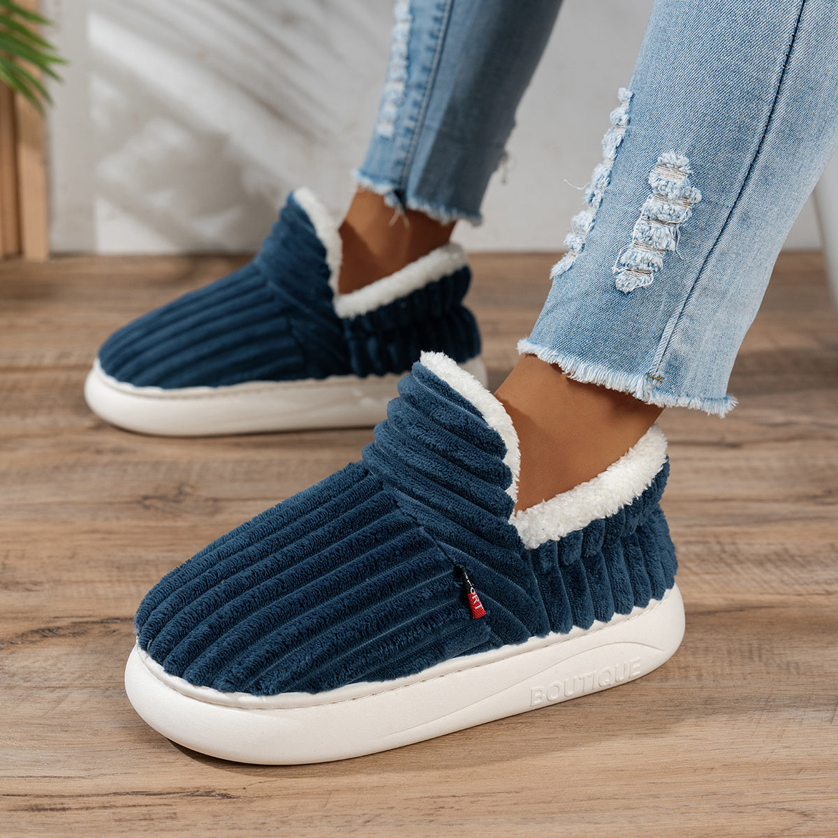The Cozy Step plush slippers