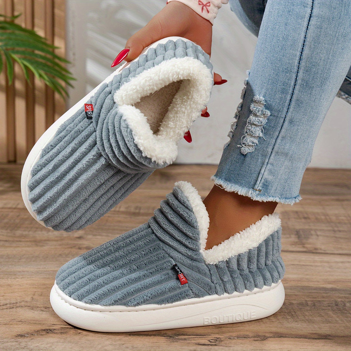 The Cozy Step plush slippers